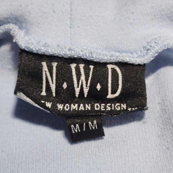 Vintage 90s soft baby blue cotton turtleneck sweater - Picture 7 of 13